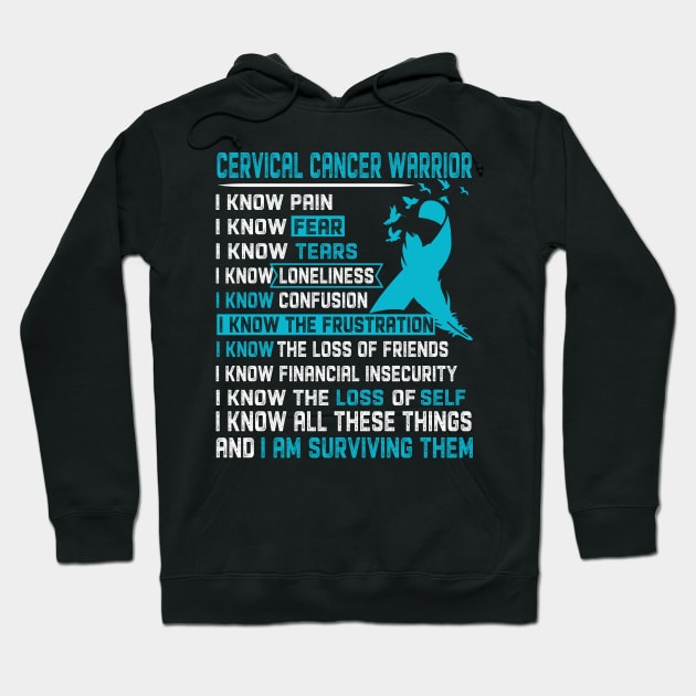 Cervical Cancer Awareness Support Cervical Cancer Warrior Gifts Hoodie by ThePassion99